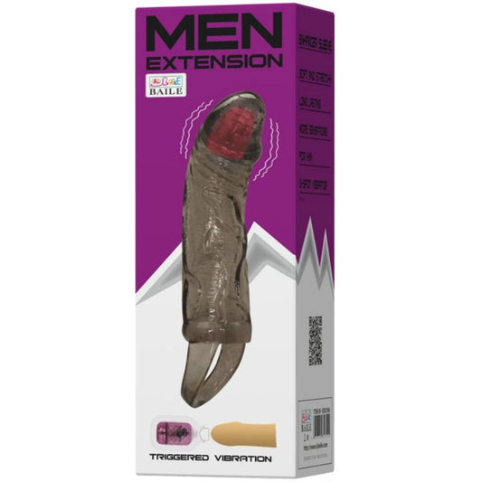 Men Extension Vibrating Cover For Penis With Strap Flesh 13.5 Cm - UABDSM