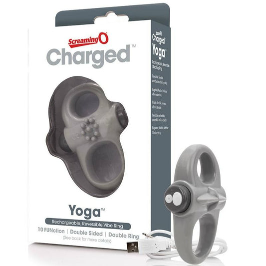 Screaming O Rechargeable And Vibrating Ring Yoga Grey - UABDSM
