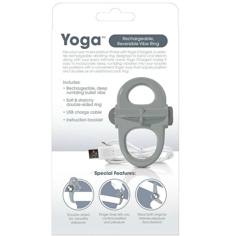 Screaming O Rechargeable And Vibrating Ring Yoga Grey - UABDSM