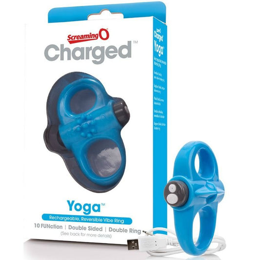 Screaming O Rechargeable And Vibrating Ring Yoga Blue - UABDSM