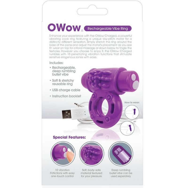 Screaming O Vibrating Rechargeable Ring O Wow Purple - UABDSM