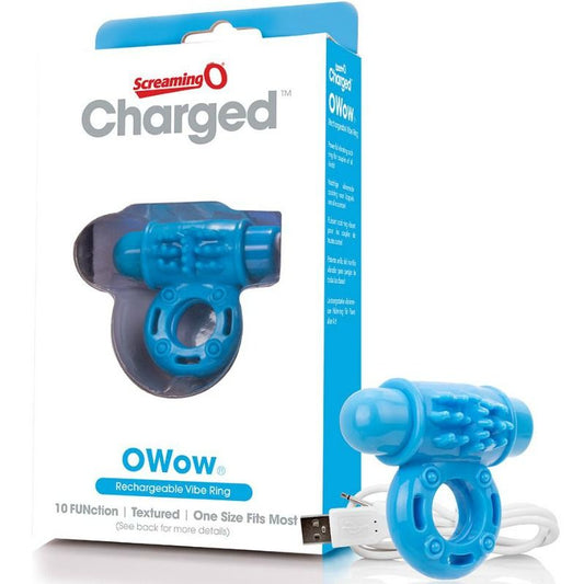 Screaming O Vibrating Rechargeable Ring O Wow Blue - UABDSM