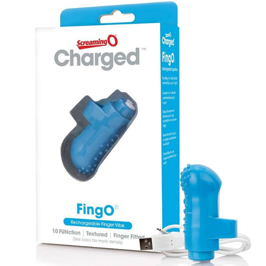 Screaming O Rechargeable Finger Vibe Fing O Blue - UABDSM