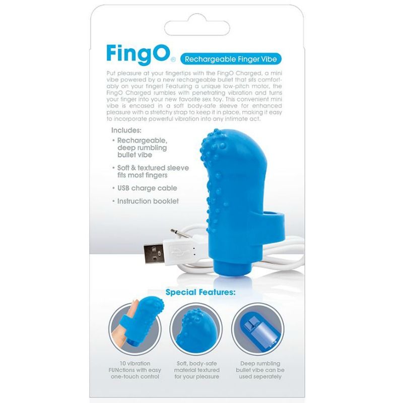 Screaming O Rechargeable Finger Vibe Fing O Blue - UABDSM