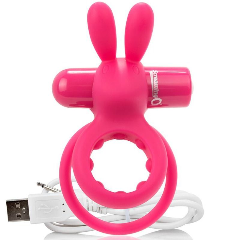Screaming O Rechargeable Vibrating Ring With Rabbit - O Hare- Pink - UABDSM