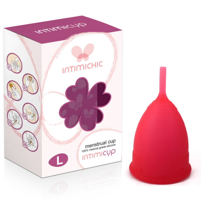 Intimichic Menstrual Cup Medical Grade Silicone Size L 6+1 Free - UABDSM