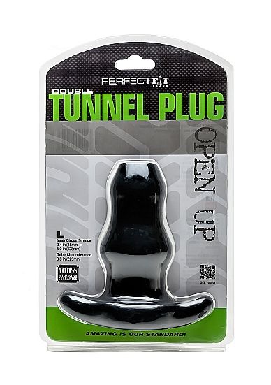 Perfect Fit Double Tunnel Plug L Large - Black - UABDSM