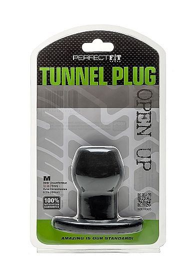 Perfect Fit Ass Tunnel Plug Silicone Black M - UABDSM