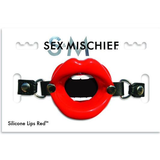 Sex & Mischief Silicone Red Lips Black - UABDSM