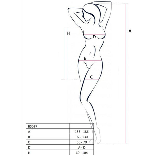 Passion Woman Bs027 Bodystocking Dress Style White One Size - UABDSM