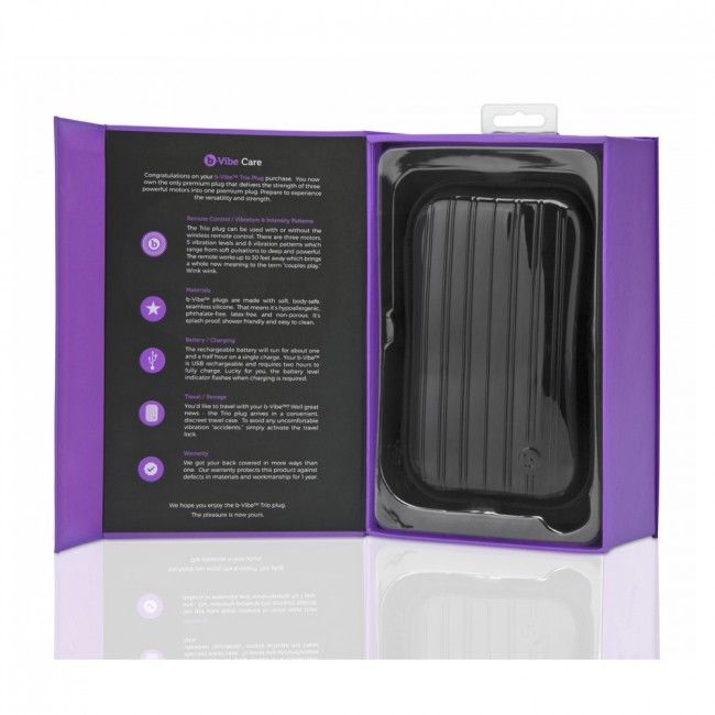B-vibe Trio Remote Control Plug Purple - UABDSM
