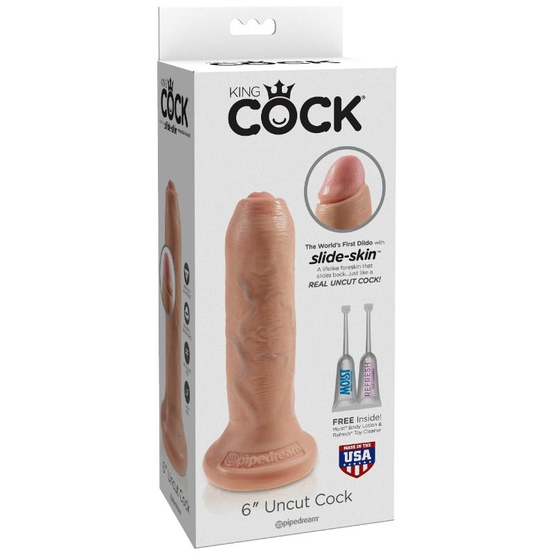 King Cock Realistic Dildo Uncut Flesh 17 Cm - UABDSM