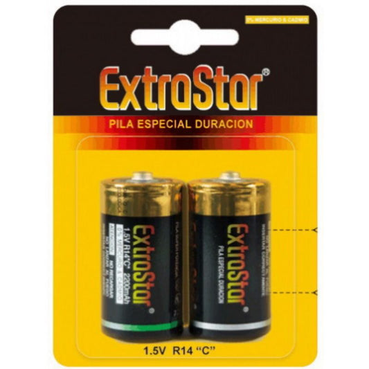 Extrastar Long Lasting Batteries 1.5 V R14 C - UABDSM