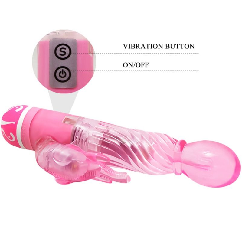 Baile Vibrators Multispeed Vibrator With Clit Stimulator Pink - UABDSM