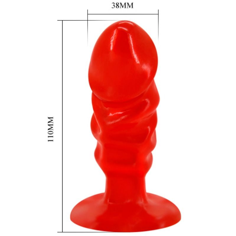 Baile Unisex Anal Plug With Suction Cup Red - UABDSM