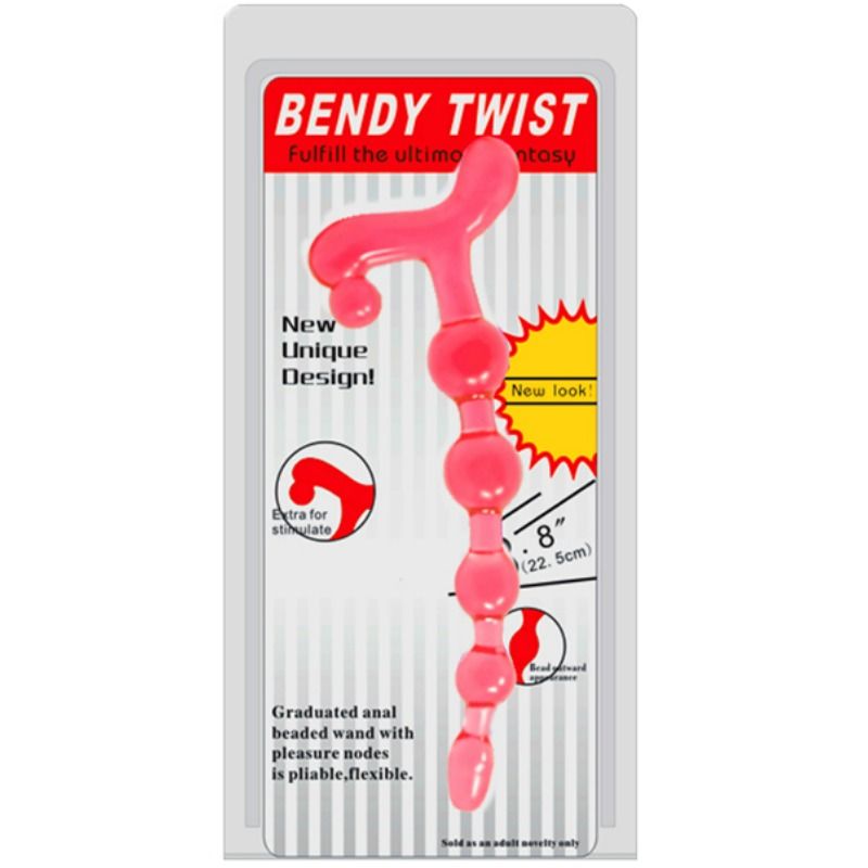 Bendy Twist Anal Beads  Red - UABDSM