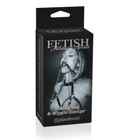 Fetish Fantasy Limited Edition O-ring Gag With Nipple Clamps - UABDSM