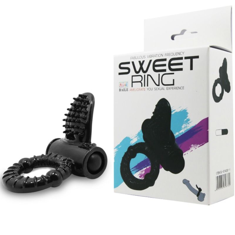Sweet Ring Vibrating Ring With Textured Rabbit - UABDSM
