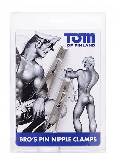 Tom Of Finland  Pin Stainless Steel Nipple Clamps Silver - UABDSM