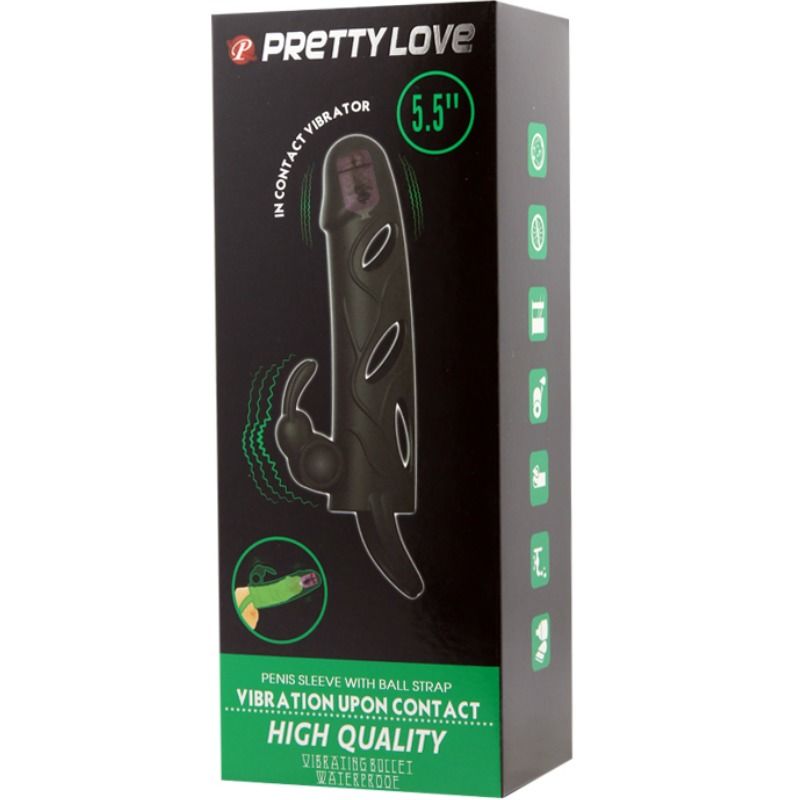 Pretty Love Vibrating Silicone Sleeve 14 Cm - UABDSM