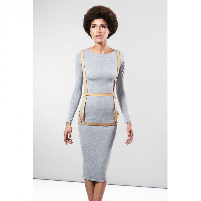 Bijoux Indiscrets Maze Arrow Dress Harness - Brown - UABDSM