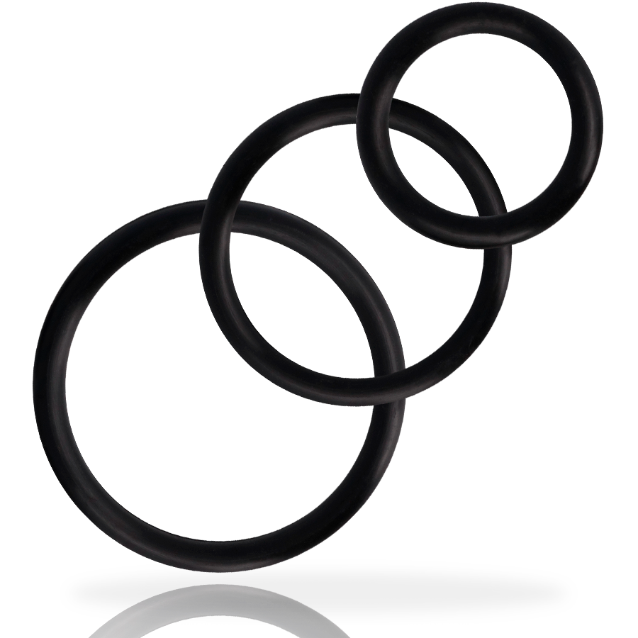 Addicted Toys Rings Set For Penis Black - UABDSM