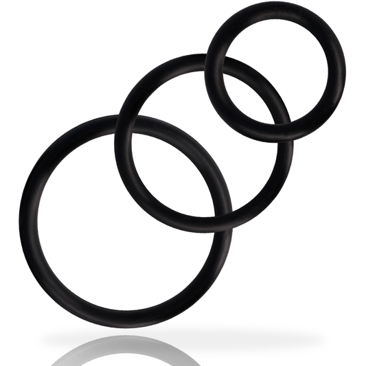 Addicted Toys Rings Set For Penis Black - UABDSM