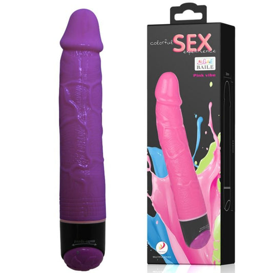 Colorful Sex Realistic Vibrator Purple  23 Cm - UABDSM