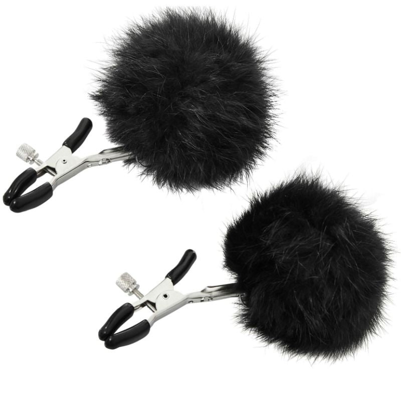 Sportsheets  Fur Nipple Clips Black - UABDSM