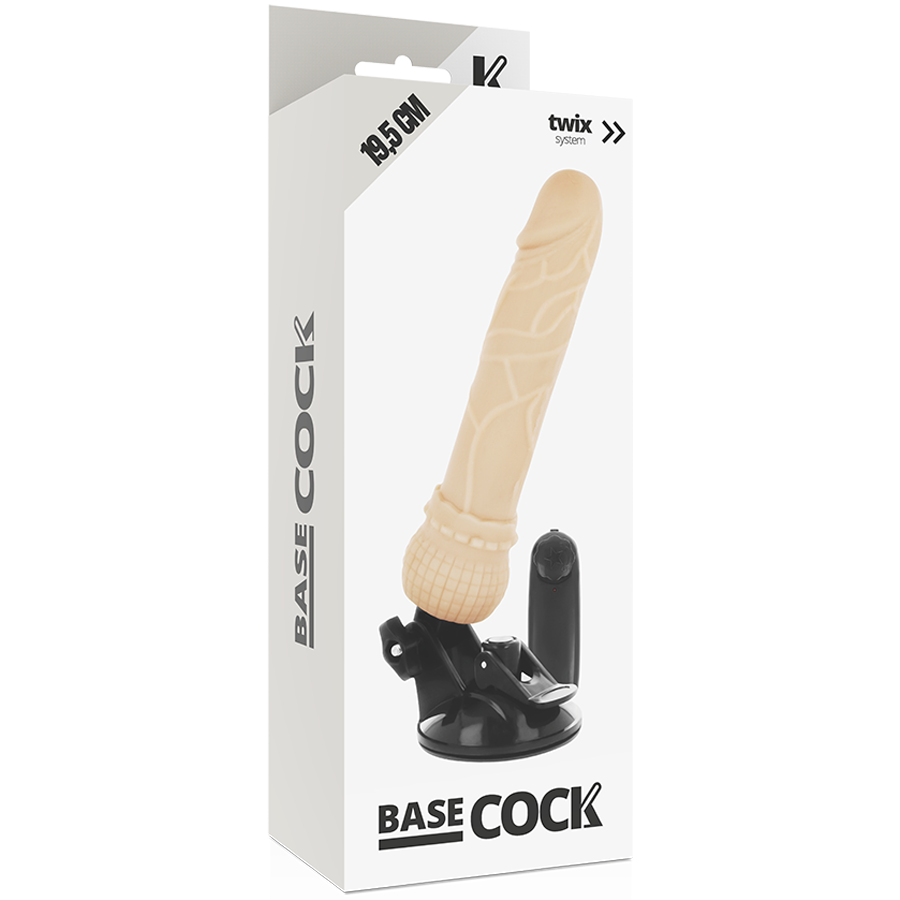 Basecock Realistic Vibrator Remote Control Flesh 19.5cm - UABDSM
