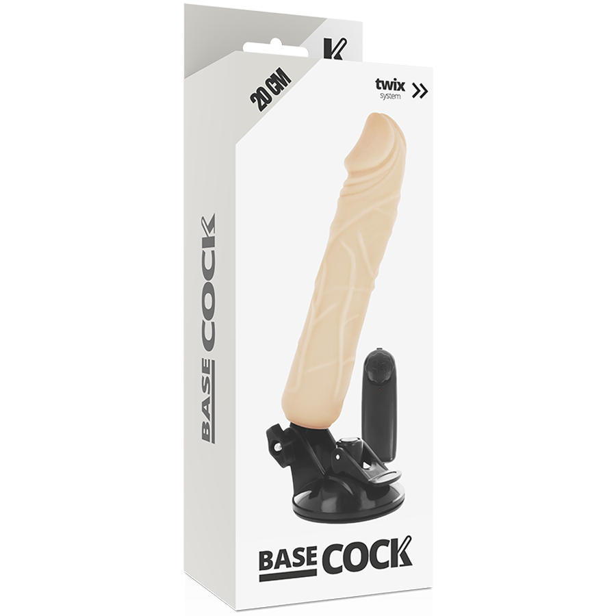 Basecock Realistic Vibrator Remote Control Flesh 20cm - UABDSM