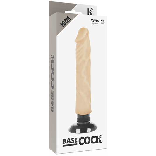 Basecock Realistic Vibrator 2-1 Flesh  20cm - UABDSM