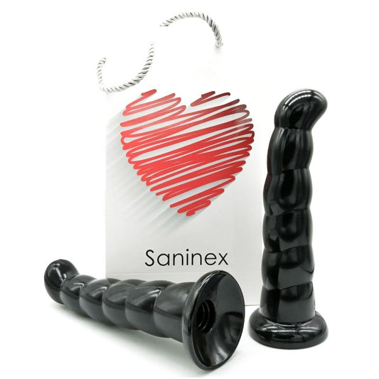 Saninex Dildo Silicone 19 Cm Black - UABDSM