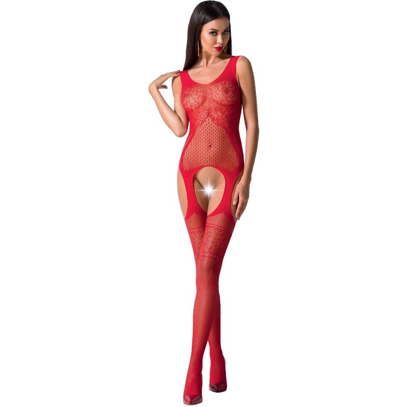 Passion Woman Bs061 Bodystocking Red One Size - UABDSM