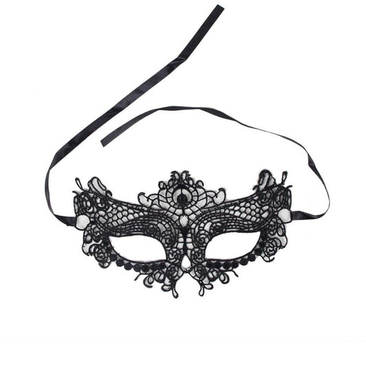 Queen Lingerie Black Lace Mask One Size - UABDSM