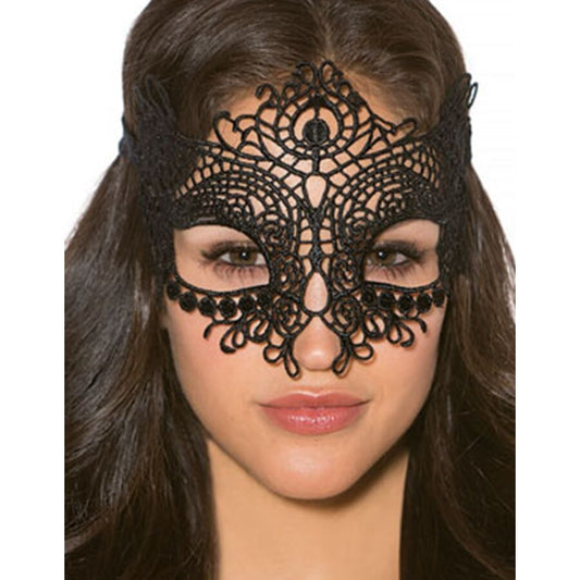 Queen Lingerie Black Lace Mask One Size - UABDSM