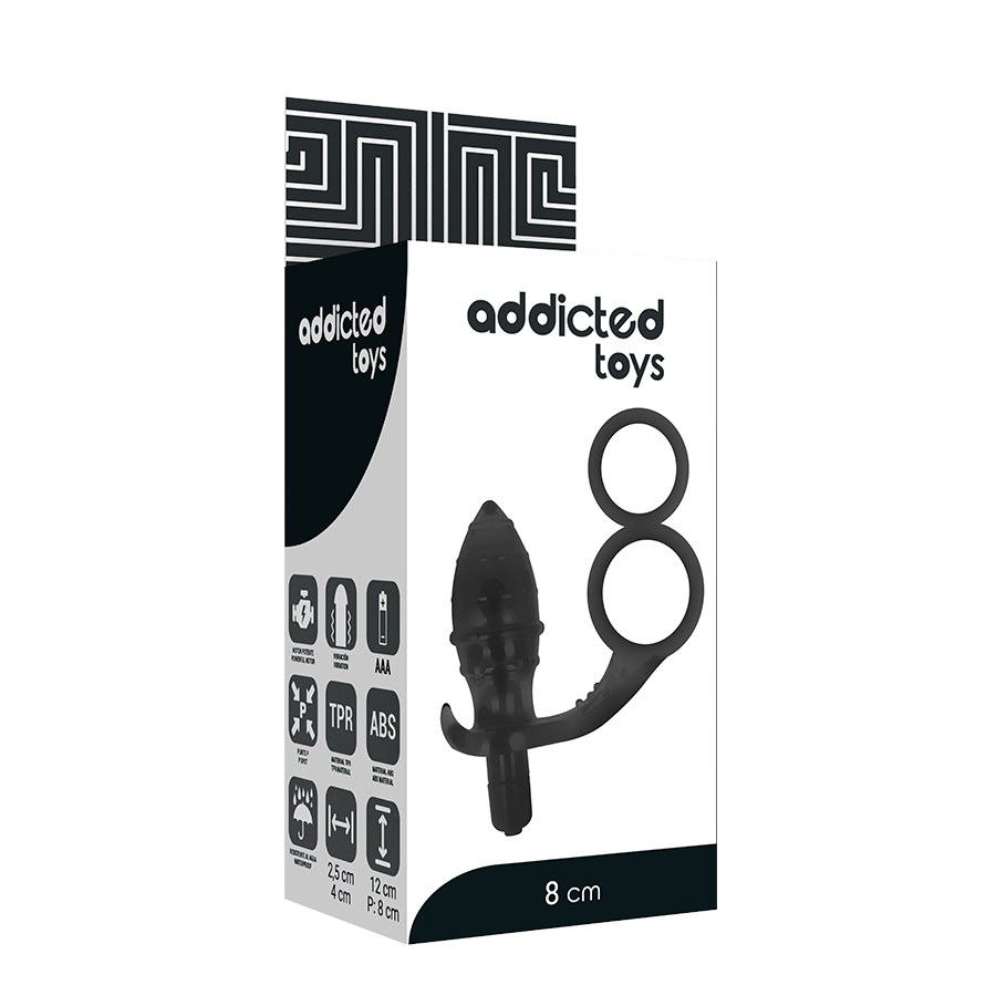 Addicted Toys Anal Plug With Double Black Ring - UABDSM