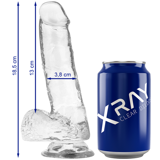 Xray Clear Cock With Balls  18.5cm X 3.8cm - UABDSM