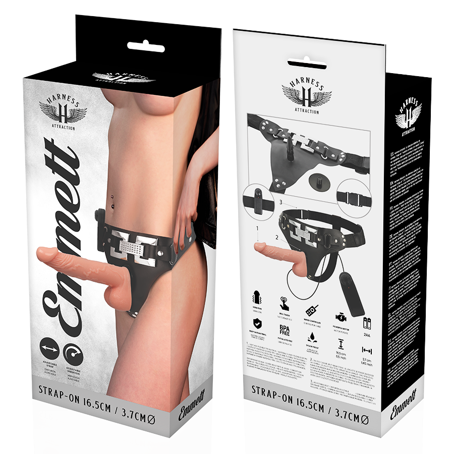 Harness Attraction Emmett Deluxe Flesh 16.5  X 3.7cm - UABDSM