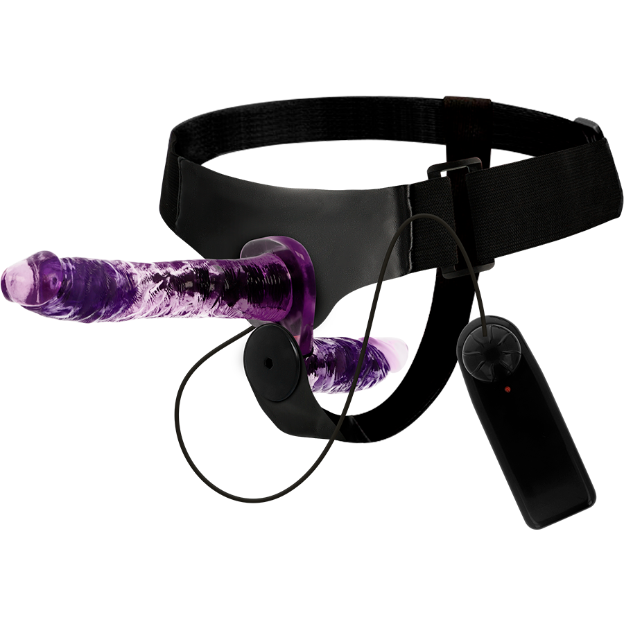Harness Attraction Rodney  Double Purple Vibrator  18  X 3.5cm - UABDSM