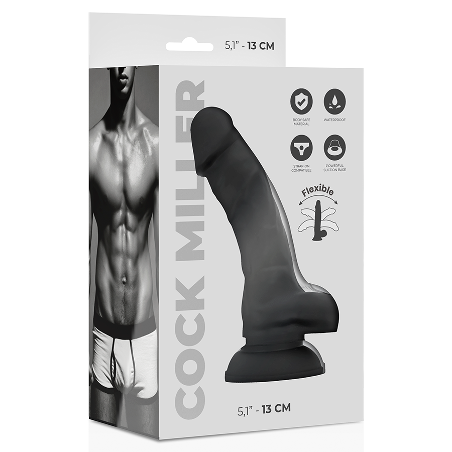 Cock Miller Silicone Density  Cocksil Articulable Black 13cm - UABDSM