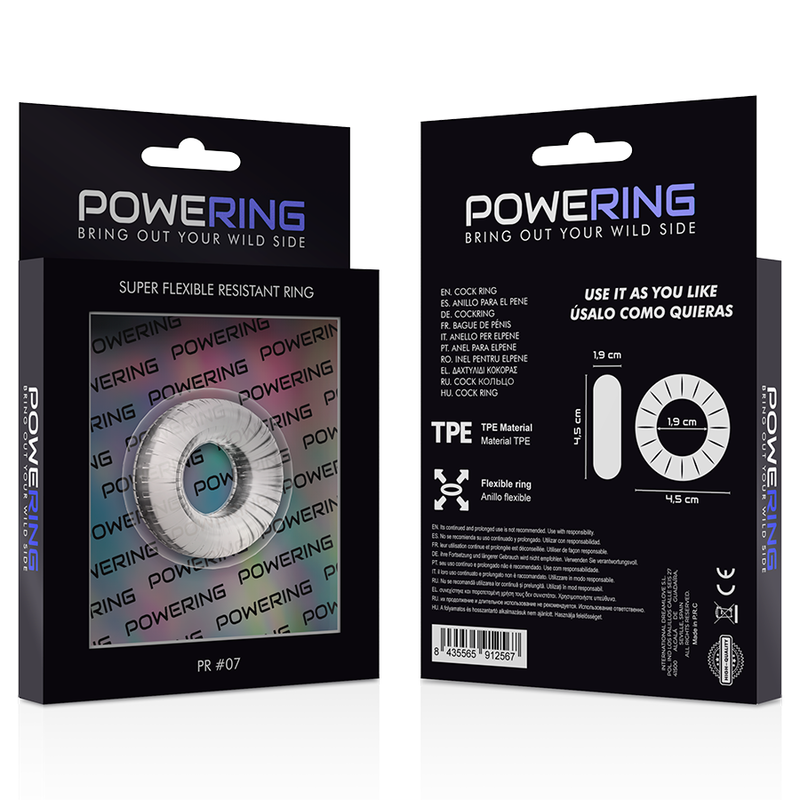 Powering Super Flexible And Resistant Penis Ring 4.5cm Pr07 Clear - UABDSM