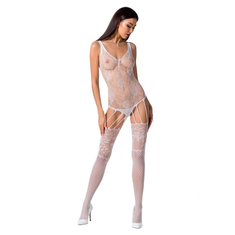 Passion Woman Bs074 Bodystocking - White One Size - UABDSM