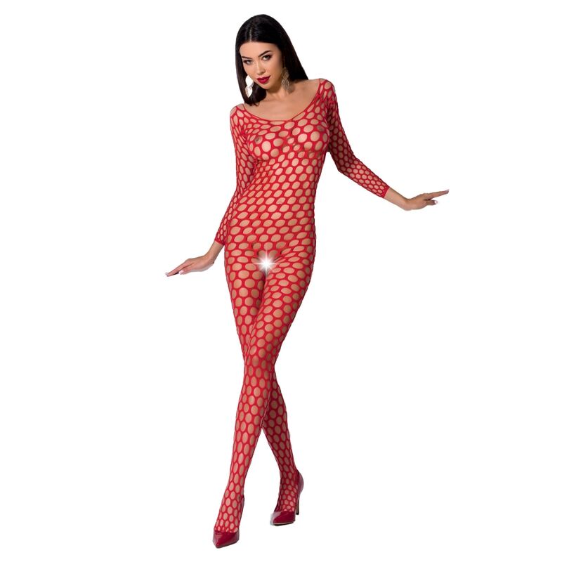 Passion Woman Bs077 Bodystocking One Size Red - UABDSM