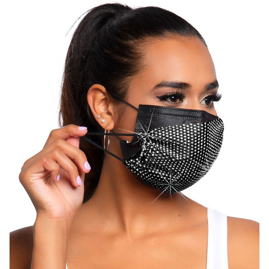 Leg Avenue Harlow Rhinest Face Mask - Black - UABDSM