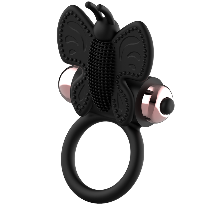 Coquette Chic Desire Cock Ring Butterfly  With Vibrator Black/ Gold - UABDSM