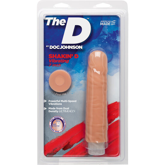 Doc Johnson The Shakin D Vibr  18cm  Inch Flesh - UABDSM