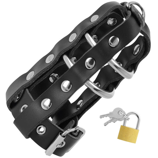 Darkness Leather Chastity Cage - UABDSM