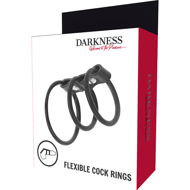Darkness Flexible Cock Rings Set Of 3 - UABDSM