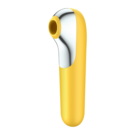 Satisfyer Dual Love Vibrator And Suctioner With Pulsed Air Yellow - UABDSM